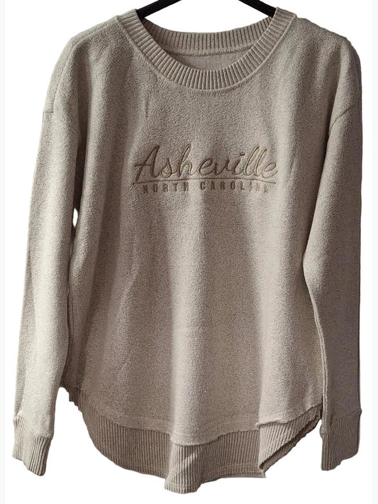 Sweatshirt Asheville Logo Oatmeal Nantucket/ Curved Hem  Women's 4656O