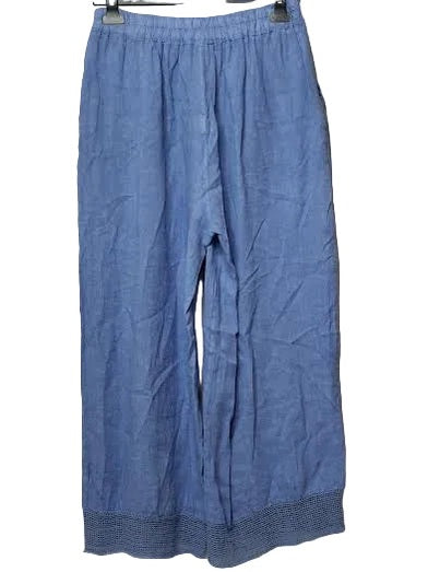 Pants Ocean Blue Linen 2 Pocket Women's One Size 13964OB