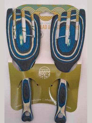 Current Roots-Salad Hands Large 9" 1pr Wooden Abyss 30368