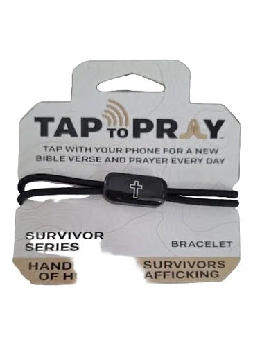  Bracelet&nbsp;Tap To Pray Black Onyx /Cross Tactical Survivor Series 100-588