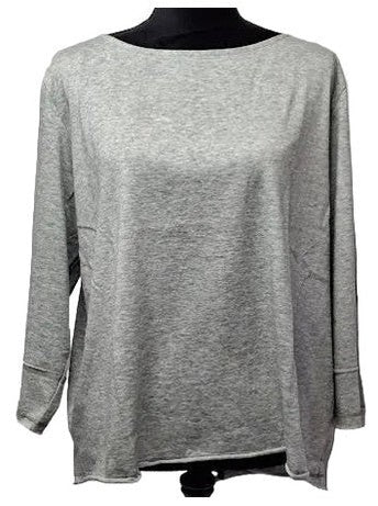 Top Pullover Heather Grey Crew 3/4 Sleeve Women's 41G-A7103