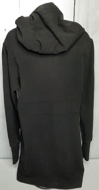 Jacket  Black Long Hooded 2 Pocket Women's sft3187 