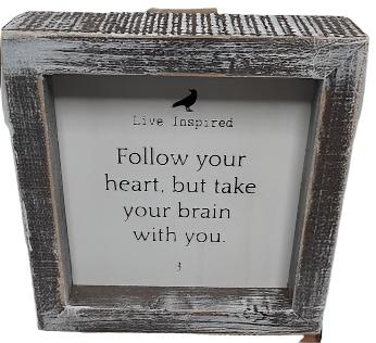 Wood Picture Frame - Follow Your Heart-5x5" 