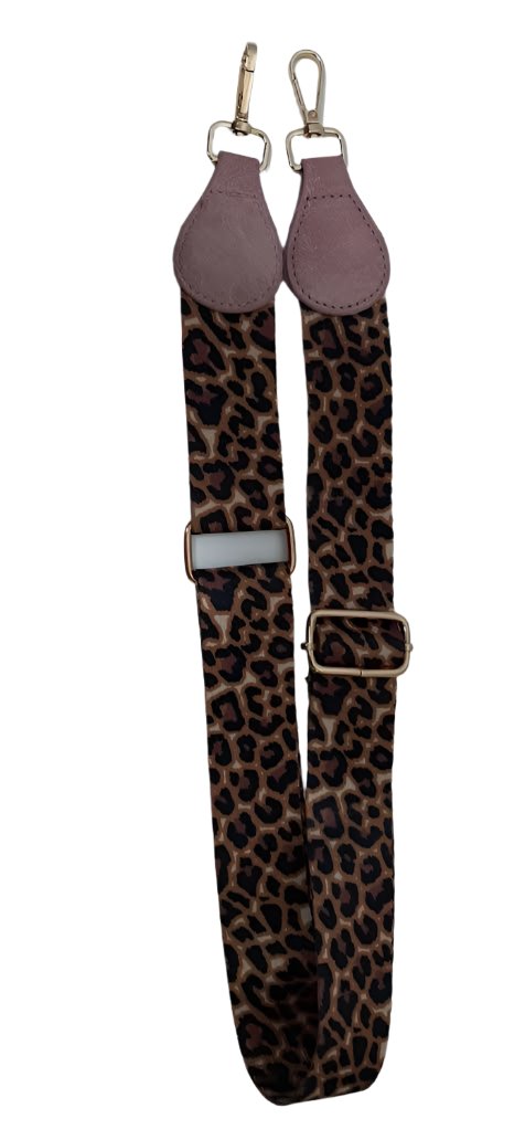 Purse/Guitar Strap 1.5" Wide-Pink/Leopard Print-gt2342p 