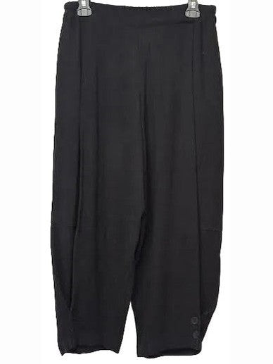 Pants Black Elastic 2 button Leg Cuff Trim Waist 2 Pocket  646-2400