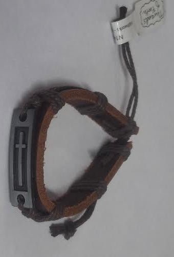 Leather Bracelet With Cross 2 Colors Available N14231