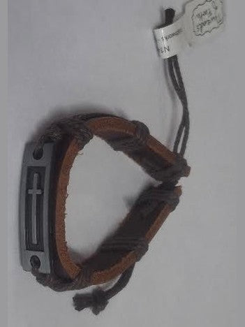 Leather Bracelet With Cross 2 Colors Available N14231