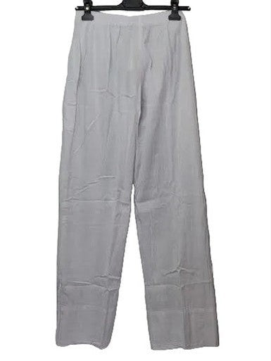 Maya Jones-Pants White 2 Pocket Cuffed Leg Elastic Waste&nbsp; Slit&nbsp; Leg L-1685