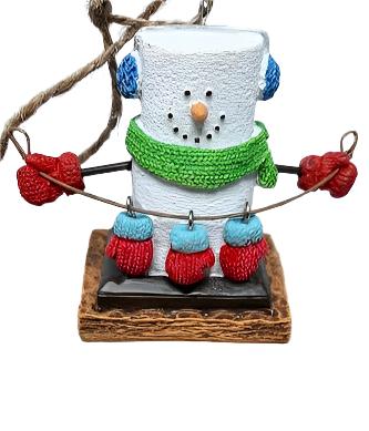 Christmas Snowman Mittens-Smores Ornament 