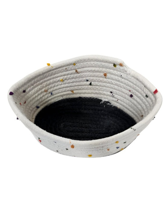 Basket Rope Cotton White / Multi Color Small 9x6x5"