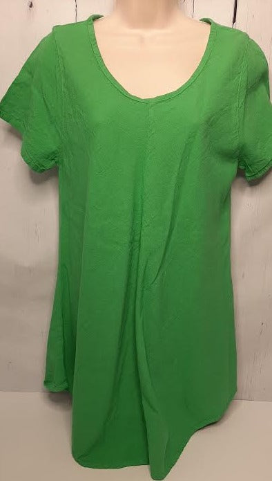 Top-Pullover-Short Sleeve-Green-Women's-S-1611 