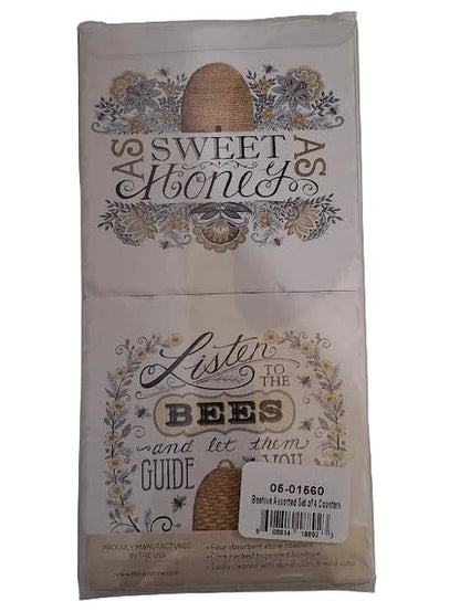 Highland Home-Coaster Beehive 4Pk&nbsp; 4x4" Ceramic 05-01560