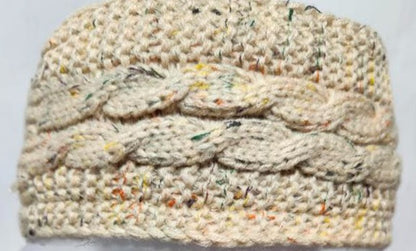 Headband Knitted /Fleece Inside One Size Beige rhbkbie 