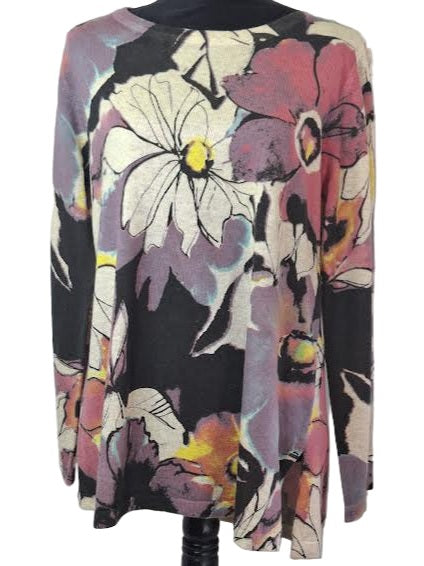Sweater Pullover Multi Floral Pullover Long Sleeve  Women's 25705