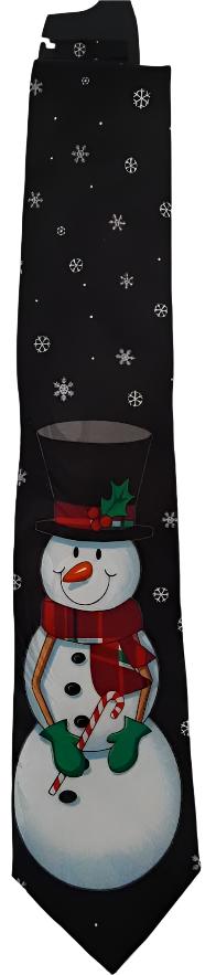 Blue-Snowman Christmas Tie 