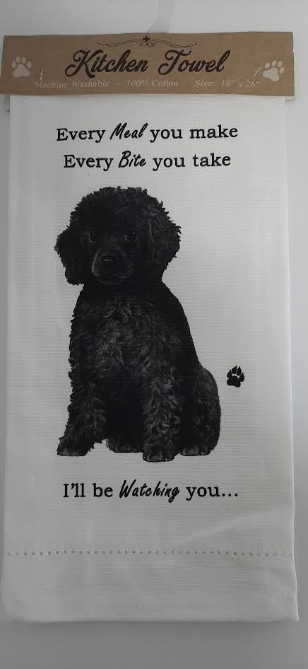 Kitchen Towel - Black Poodle Dog - 711-29 