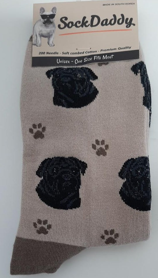 Pug (Black) Dog Socks 