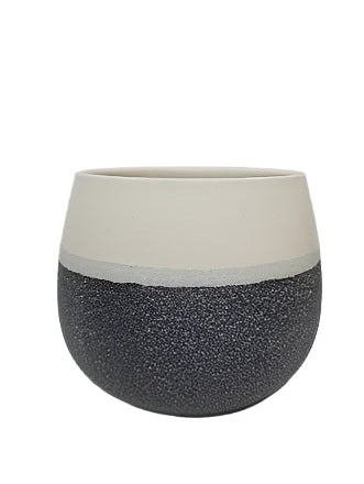 Planter Ceramic 3 Sizes White/Grey Farm House Cm2971