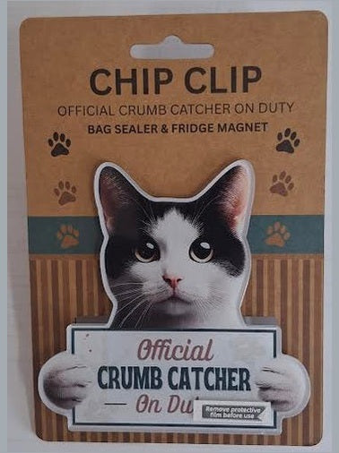 Chip Clip Magnet/Bag Sealer Black & White Cat 249-3