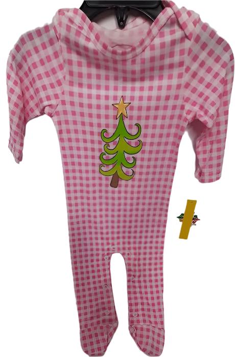 Onsie  Pink Plaid Christmas Tree Long Sleeve Childs 6M  Jm,21977t 