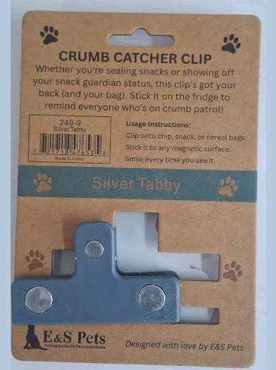 Chip Clip Magnet/Bag Sealer Silver Tabby Cat 249-9