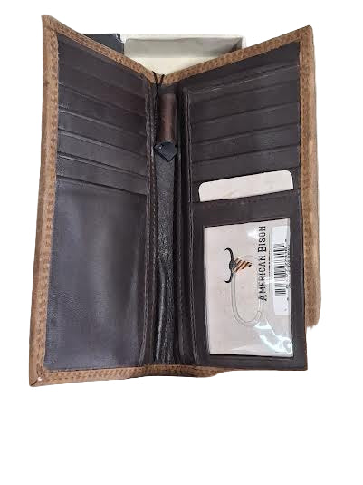 Rodeo Wallet Brown American Bison Leather aBRP01-502