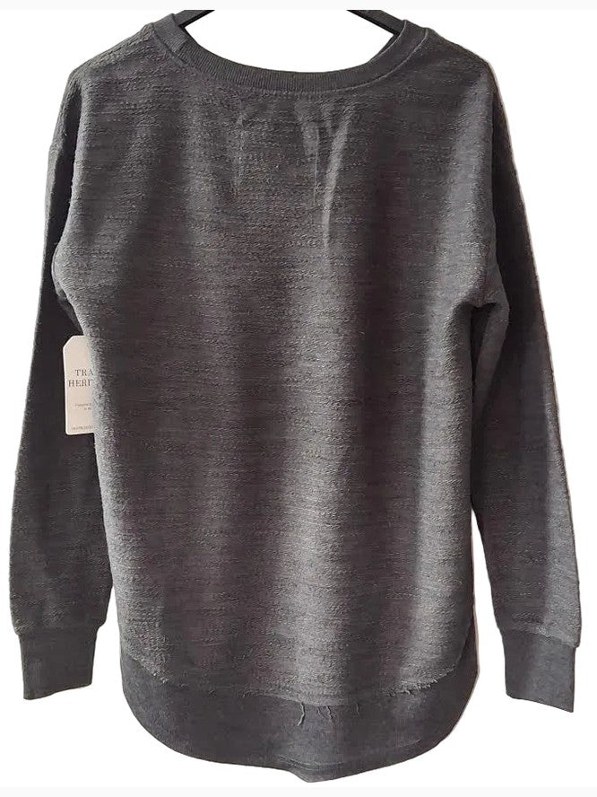 Sweatshirt Charcoal Asheville Embroidered Logo Curved Hem&nbsp; Women's 4582C