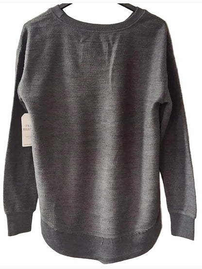 Sweatshirt Charcoal Asheville Embroidered Logo Curved Hem&nbsp; Women's 4582C