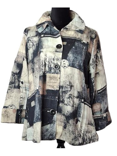 Shana-Top Denim Multi Color&nbsp; &nbsp;4 Button&nbsp; Long Sleeve&nbsp; Women's 25854M

100% Cotton