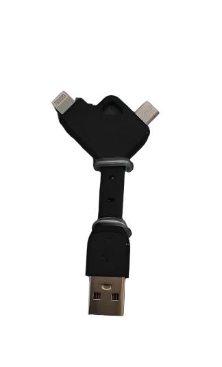 2 In 1 USB Key Chain - Iphone 6/7c & micro -Bendable 