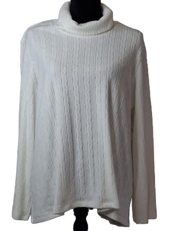 Top Pull Over Ivory Cowl Neck Knit  627-8018
