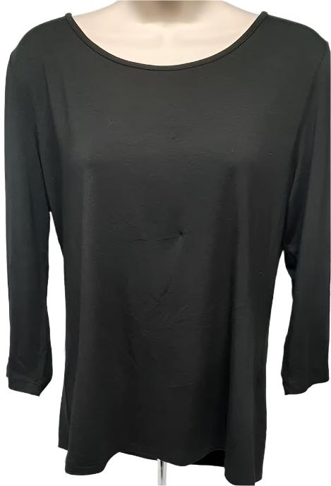 Shirt-Pullover-Black-3/4 Sleeve-Women's-B2200 