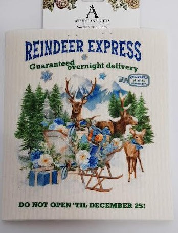 Dish Cloth - Christmas Reindeer Express 