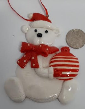 White Christmas Bear-Christmas Tree Ornament 