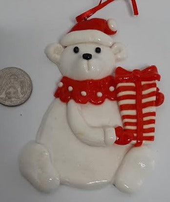 White Christmas Bear-Christmas Tree Ornament 