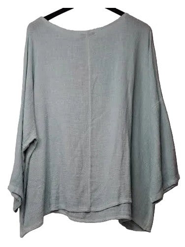 Marisima-Top Pullover Aqua Gauze 3/4 Sleeve&nbsp; Women's One Size 228329