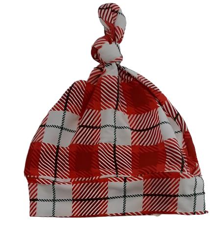 Christmas Plaid-0-3m Infant Knotted Hat 