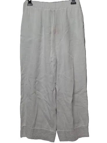 Pants White Linen 2 Pocket Women's One Size 13964