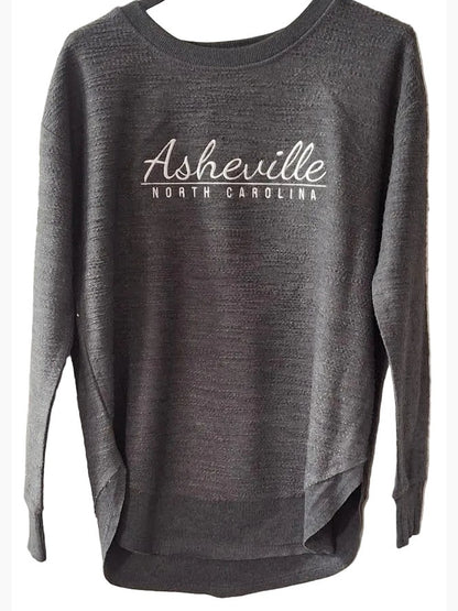 Sweatshirt Charcoal Asheville Embroidered Logo Curved Hem&nbsp; Women's 4582C