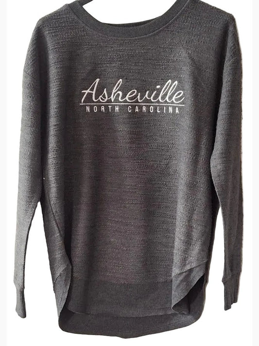 Sweatshirt Charcoal Asheville Embroidered Logo Curved Hem&nbsp; Women's 4582C