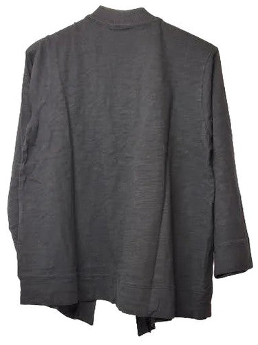 Mododoc- Cardigan Black 3/4 Sleeve Slub Jersey Classic 41g-A2186