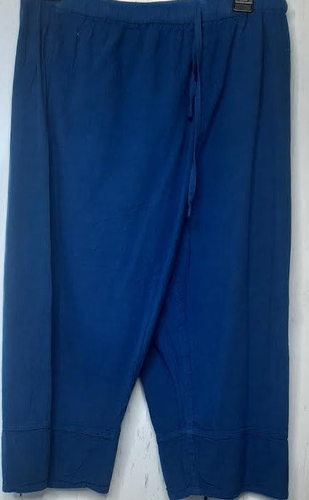 Pants-Royal Blue-Split Bottom Wide Leg Crop-Women's-S-1302 