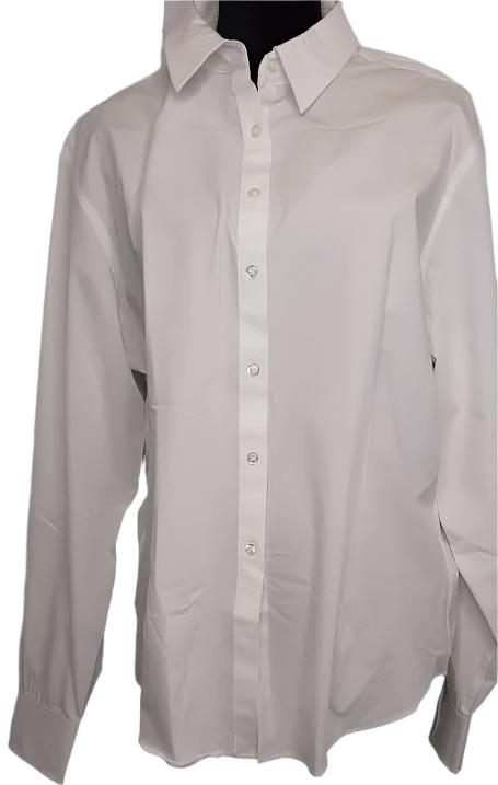 Blouse-White-Long Sleeve-Button Front-Women's-aa223483 