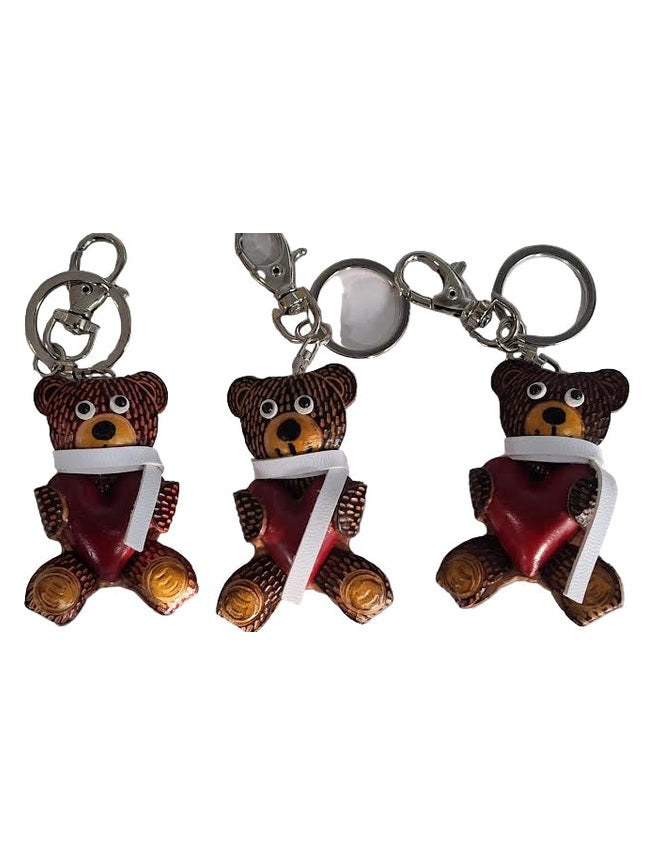 Sun Flower Leather-Key Chain Heart Bear Leather KC4148

1.5x2"