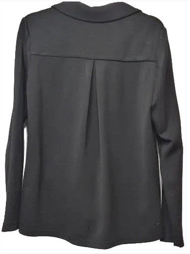 Pure Essence-Jacket Black Zipper Front 2 Pocket Long Sleeve&nbsp; 625-7086