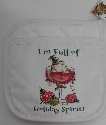 Christmas-Holiday Spirit-Pot Holder-7x7" 