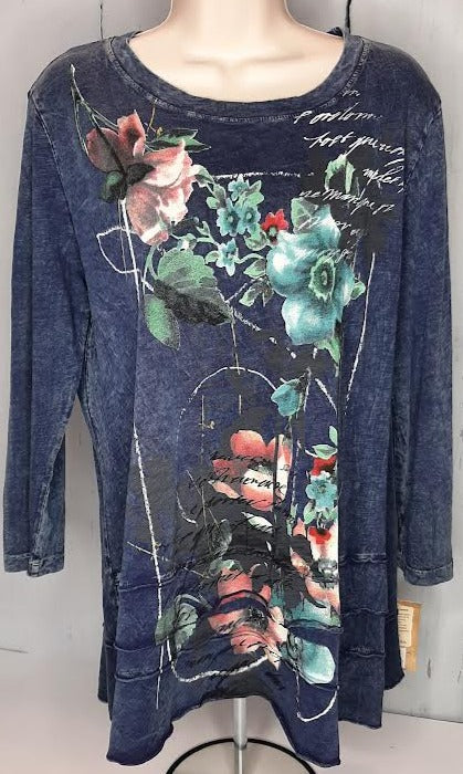 Jess & Jane M66-1666 Amaryllis-Dark Blue w Flowers 