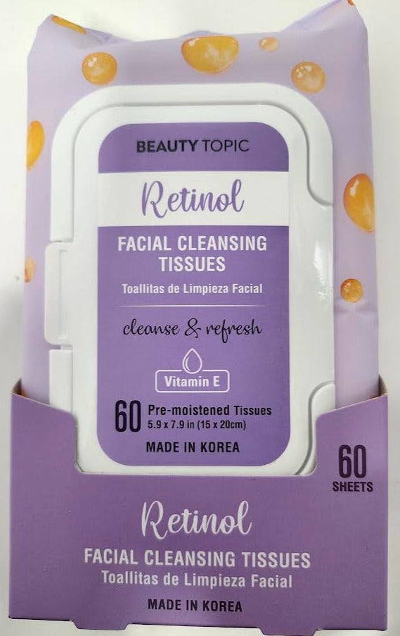 Tissues Facial Cleaning Retinol Vitamin E 60 Sheets 47026 