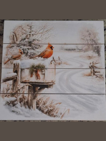 Pallet Picture Christmas Snow Scene 2 Styles 10"x10" 1010PA