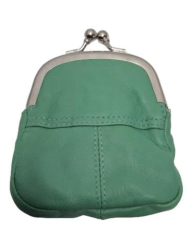 Coin Purse Green Small Twist Clasp Leather 5542
